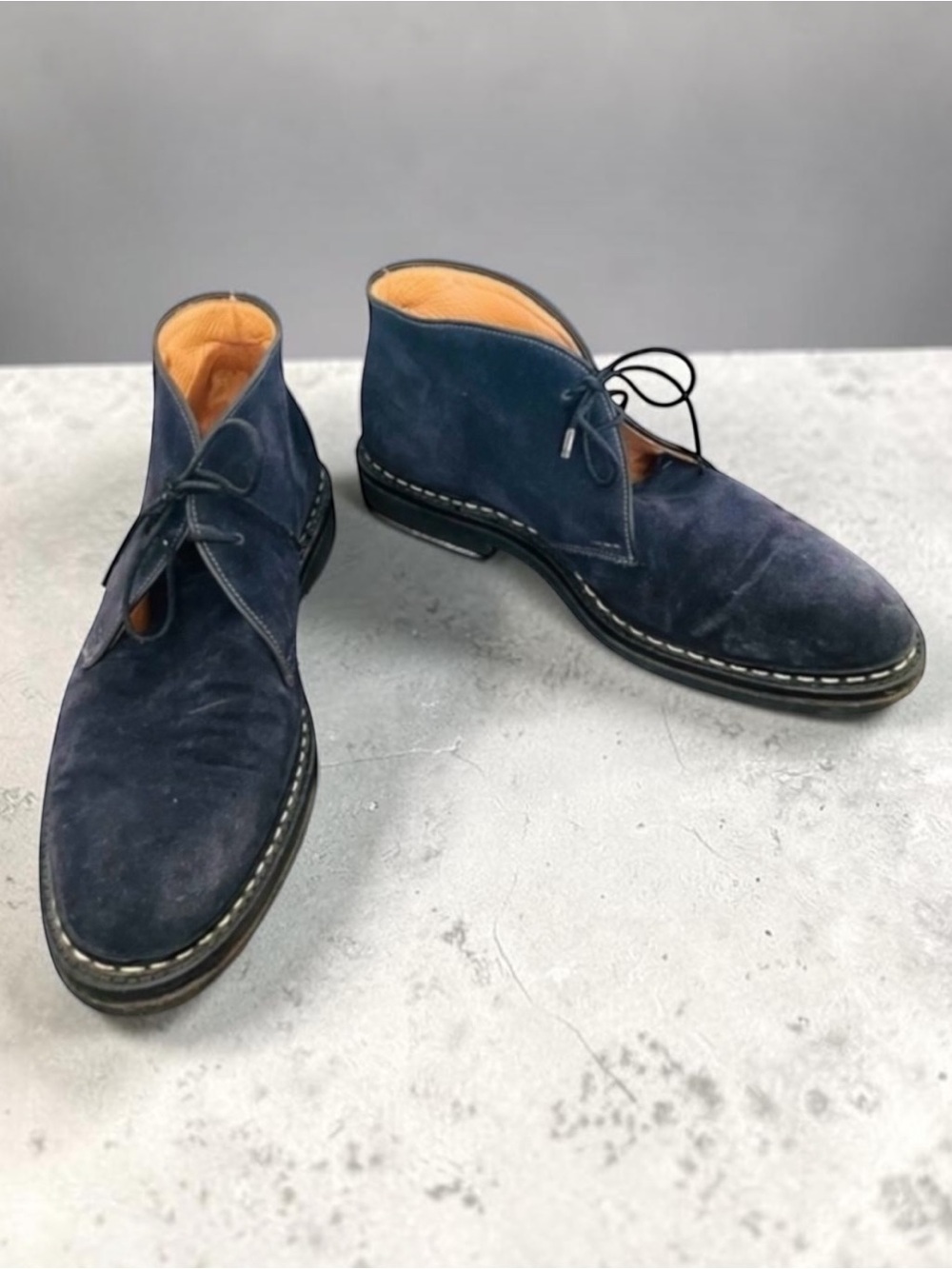 HESCHUNG GENET DESERT BOOT SUEDE BLUE FRANCE